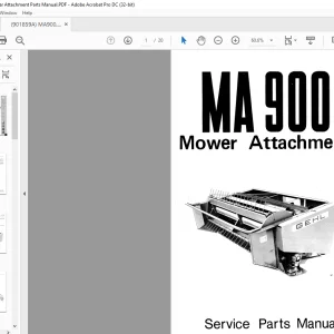 Gehl MA900 Mower Attachment Service And Parts Manual(901859A) - PDF DOWNLOAD