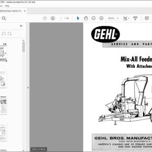 Gehl MX50 Mix-All Feedmaker With Attachments Service And Parts Manual(903505A) - PDF DOWNLOAD