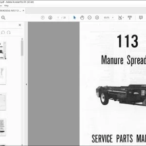 Gehl Manure Spreader 113 Service Parts Manual(904055A) - PDF DOWNLOAD