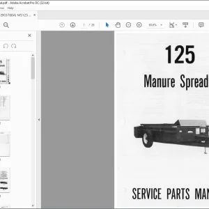 Gehl Manure Spreader 125 Service Parts Manual(903788A) - PDF DOWNLOAD