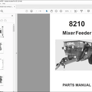 Gehl Mixer Feeder 8210 Parts Manual(908016A) - PDF DOWNLOAD