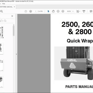 Gehl Quick Wrap 2500, 2600 & 2800 PARTS MANUAL(909799B) - PDF DOWNLOAD