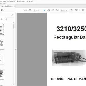 Gehl Rectangular Baler 3210 3250 SERVICE PARTS MANUAL(904781) - PDF DOWNLOAD