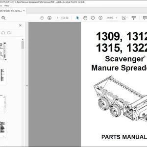Gehl Scavenger Manure Spreaders 1309 1312 1315 1322 PARTS MANUAL(907503) - PDF DOWNLOAD