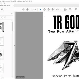 Gehl TR600 Two Row Attachment Service Parts Manual(901576A) - PDF DOWNLOAD