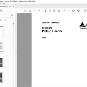 Gleaner EU 4300 Pickup Header Operator's Manual - PDF DOWNLOAD