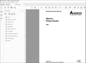 Gleaner EU 4300 Pickup Header Workshop Service Manual - PDF DOWNLOAD