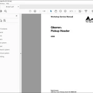 Gleaner EU 4300 Pickup Header Workshop Service Manual - PDF DOWNLOAD