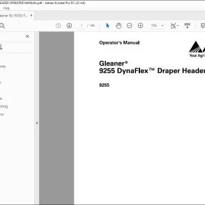 Gleaner EU 9255 DynaFlex Draper Header Operator's Manual 71483068B - PDF DOWNLOAD