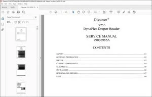 Gleaner EU 9255 DynaFlex Draper Header Service Manual 79036985A - PDF DOWNLOAD