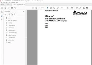 Gleaner EU S9 Series S96 S97 S98 Combine with AP84 & AP98 Engine Service Manual 79037181F - PDF DOWNLOAD