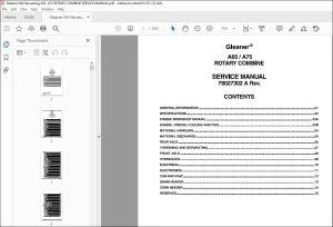 Gleaner NA Harvesting A65 A75 Rotary Combine Service Manual 79027302A - PDF DOWNLOAD