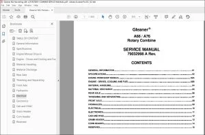 Gleaner NA Harvesting A66 A76 Rotary Combine Service Manual 79032998A - PDF DOWNLOAD