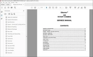 Gleaner NA Harvesting A85 Rotary Combine Service Manual - PDF DOWNLOAD