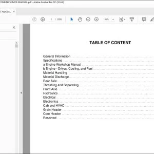 Gleaner NA Harvesting R65 R75 Rotary Combine Service Manual - PDF DOWNLOAD