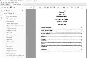 Gleaner NA Harvesting S67 S77 Rotary Combine Service Manual 79034327D - PDF DOWNLOAD