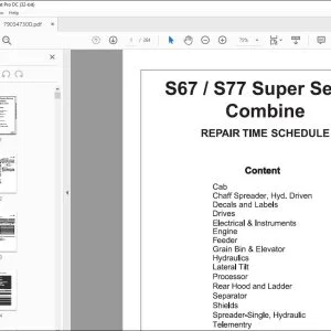 Gleaner NA Harvesting S67 S77 Super Series Combine Repair Time Schedule Manual 79034730D - PDF DOWNLOAD