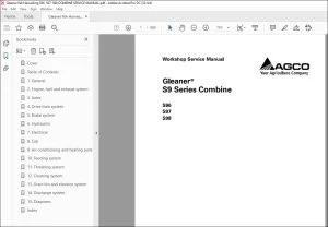 Gleaner NA Harvesting S9 Series Combine S96 S97 S98 Service Manual 79036981B - PDF DOWNLOAD