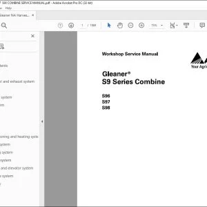 Gleaner NA Harvesting S9 Series Combine S96 S97 S98 Service Manual 79036981B - PDF DOWNLOAD