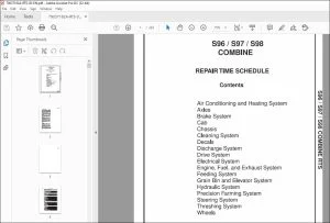 Gleaner NA Harvesting S96 S97 S98 Combine Repair Time Schedule Manual 79037182A - PDF DOWNLOAD