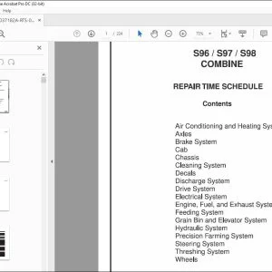 Gleaner NA Harvesting S96 S97 S98 Combine Repair Time Schedule Manual 79037182A - PDF DOWNLOAD