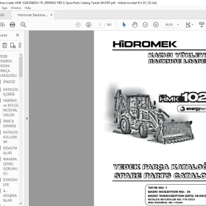 Hidromek Backhoe Loader HMK 102B Energy series SPARE PARTS CATALOG MANUAL(110000) - PDF DOWNLOAD