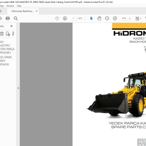 Hidromek Backhoe Loader HMK 102S SPARE PARTS CATALOG MANUAL(125001) - PDF OWNLOAD