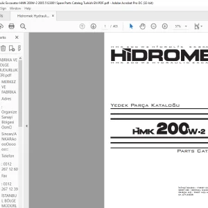Hidromek Hydraulic Excavator HMK 200W-2 Parts Catalogue Manual EN_TR - PDF DOWNLOAD