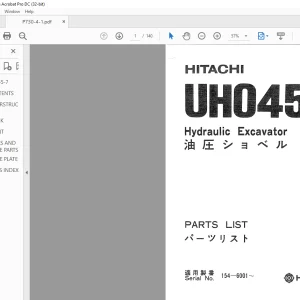 Hitachi Hydraulic Excavator UH045-7 Parts List Manual(P730-4-1) - PDF DOWNLOAD
