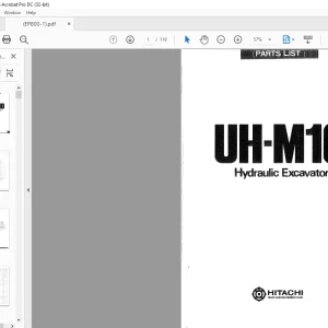 Hitachi Hydraulic Excavator UH-M10 Parts List Manual(800-1) -  PDF DOWNLOAD