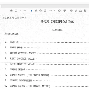 Hitachi Hydraulic Excavator UH031 Service Manual(KM051-00) - PDF DOWNLOAD