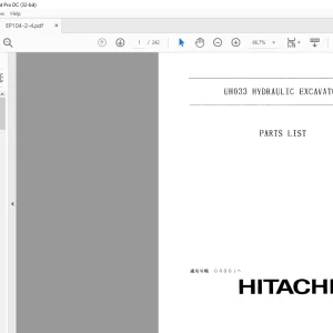 Hitachi Hydraulic Excavator UH033 Parts List Manual(EP1049-2-4) -  PDF DOWNLOAD