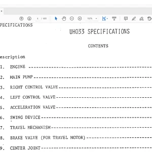 Hitachi Hydraulic Excavator UH033 Service Manual - PDF DOWNLOAD