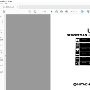 Hitachi Hydraulic Excavator UH033 Serviceman HANDBOOK Manual(KM-030-00) - PDF DOWNLOAD
