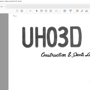 Hitachi Hydraulic Excavator UH03D Construction & Parts List Manual - PDF DOWNLOAD