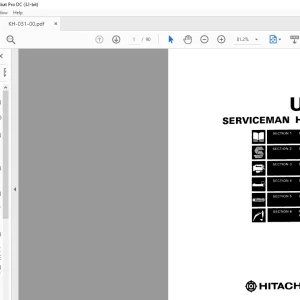Hitachi Hydraulic Excavator UH043 Serviceman HANDBOOK Manual(KM-031-00)  - PDF DOWNLOAD