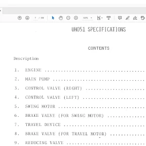 Hitachi Hydraulic Excavator UH051 Service Manual(KM017-00) - PDF DOWNLOAD