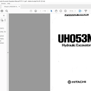 Hitachi Hydraulic Excavator UH053M Operation Manual(SN15001)  -PDF DOWNLOAD