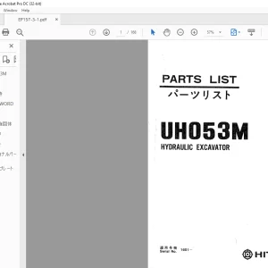 Hitachi Hydraulic Excavator UH053M Parts List Manual(EP157-3-1)  - PDF DOWNLOAD