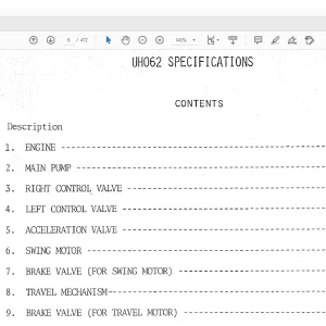 Hitachi Hydraulic Excavator UH062 Service Manual(KM037-00) - PDF DOWNLOAD