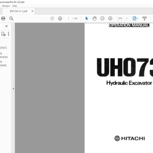 Hitachi Hydraulic Excavator UH073 Operation Manual(EM130-4-1) -  PDF DOWNLOAD