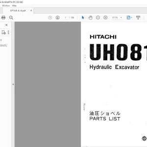 Hitachi Hydraulic Excavator UH081 Parts List Manual(EP164-4-4) -  PDF DOWNLOAD