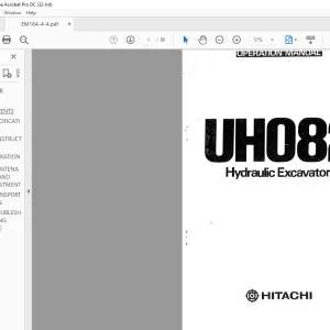 Hitachi Hydraulic Excavator UH082 Operation Manual(SN13331)  - PDF DOWNLOAD