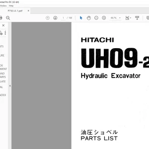 Hitachi Hydraulic Excavator UH09-2 Parts List Manual(P750-4-1) - PDF DOWNLOAD