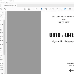 Hitachi Hydraulic Excavator UH10-7 UH123 Loader Front Instruction Parts List Manual(EMP156-CR1-2) - PDF DOWNLOAD