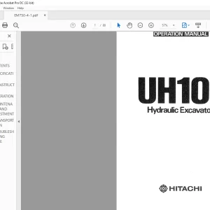 Hitachi Hydraulic Excavator UH101 Operation Manual(EM750-4-1) -  PDF DOWNLOAD