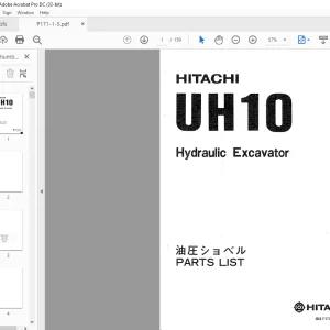 Hitachi Hydraulic Excavator UH103 Parts List Manual(P171-1-5) - PDF DOWNLOAD