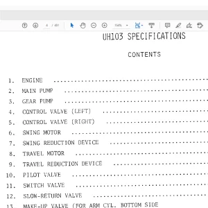 Hitachi Hydraulic Excavator UH103 Service Manual - PDF DOWNLOAD