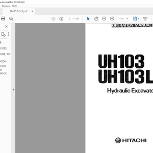 Hitachi Hydraulic Excavator UH103 UH103LC Operation Manual(EM152-3-3) - PDF DOWNLOAD