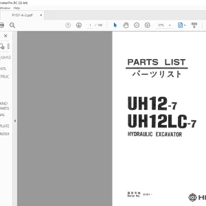 Hitachi Hydraulic Excavator UH12-7  UH12LC-7 Parts List Manual(P157-4-2) - PDF DOWNLOAD